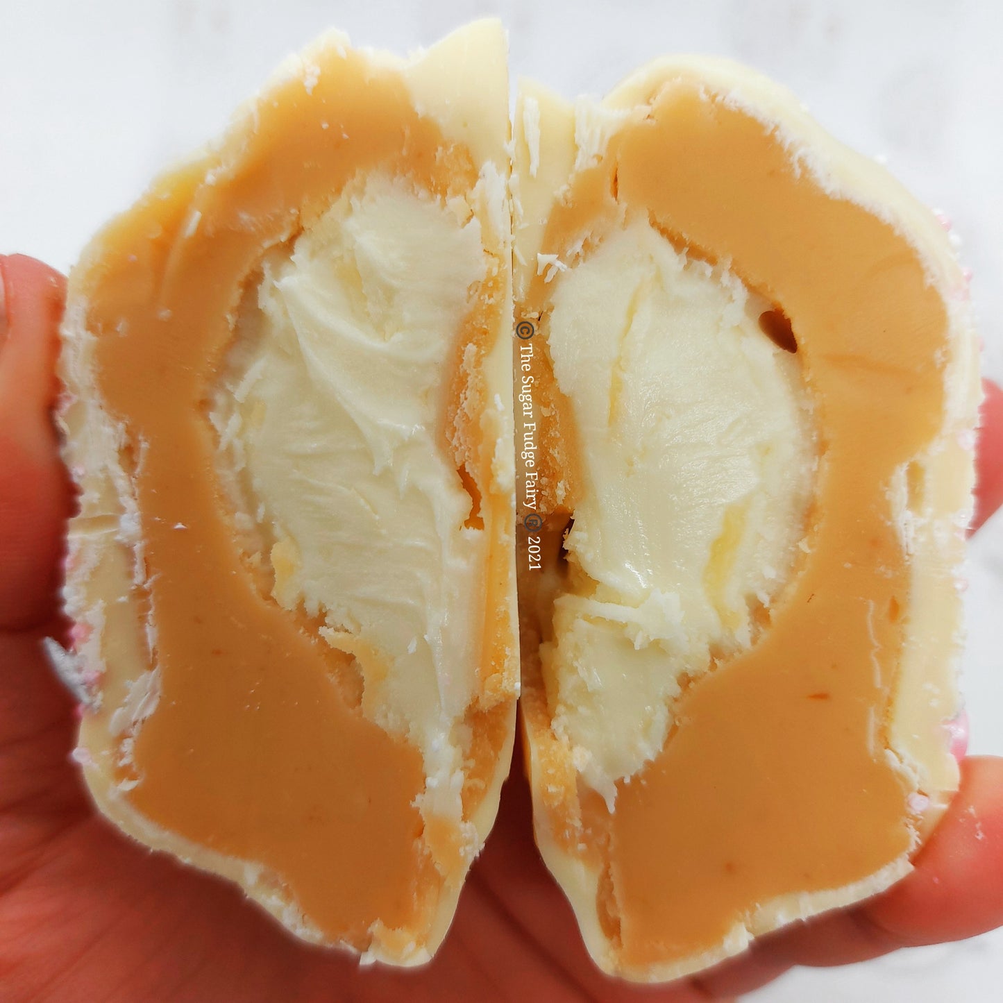 White Chocolate Stuffed Fudge Heart