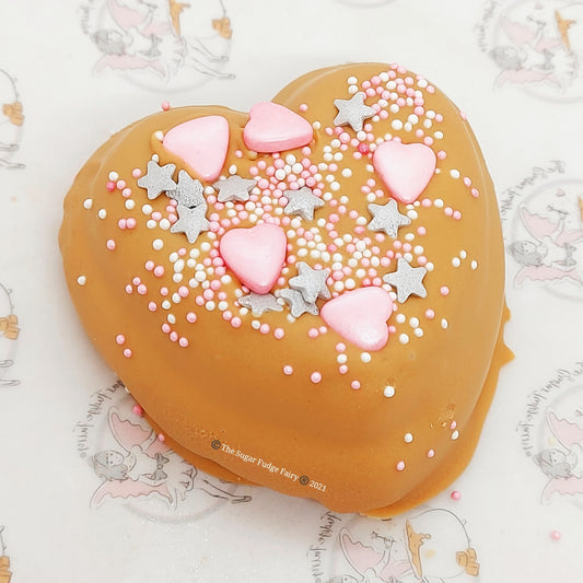 Salted Caramel Stuffed Fudge Heart