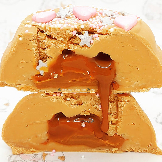 Stuffed Fudge Heart (Biscoff and Caramel)