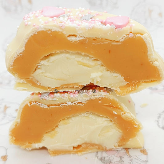 White Chocolate Stuffed Fudge Heart